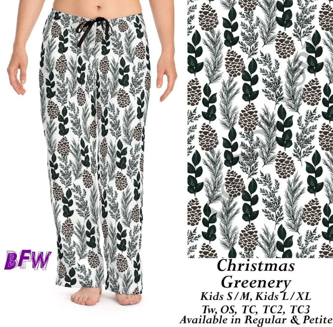 Christmas Greenery leggings, Capris and joggers