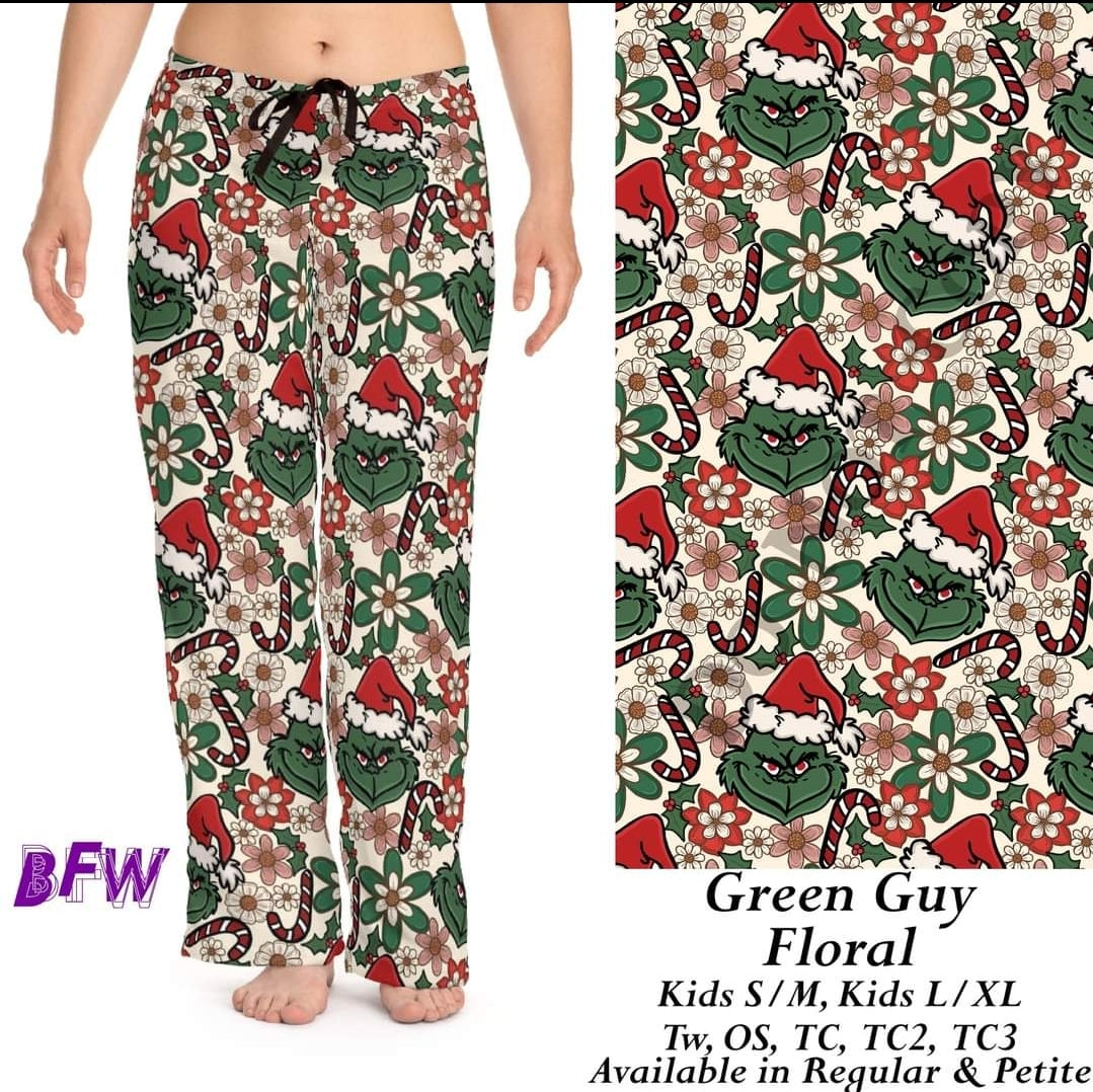Green guy floral leggings
