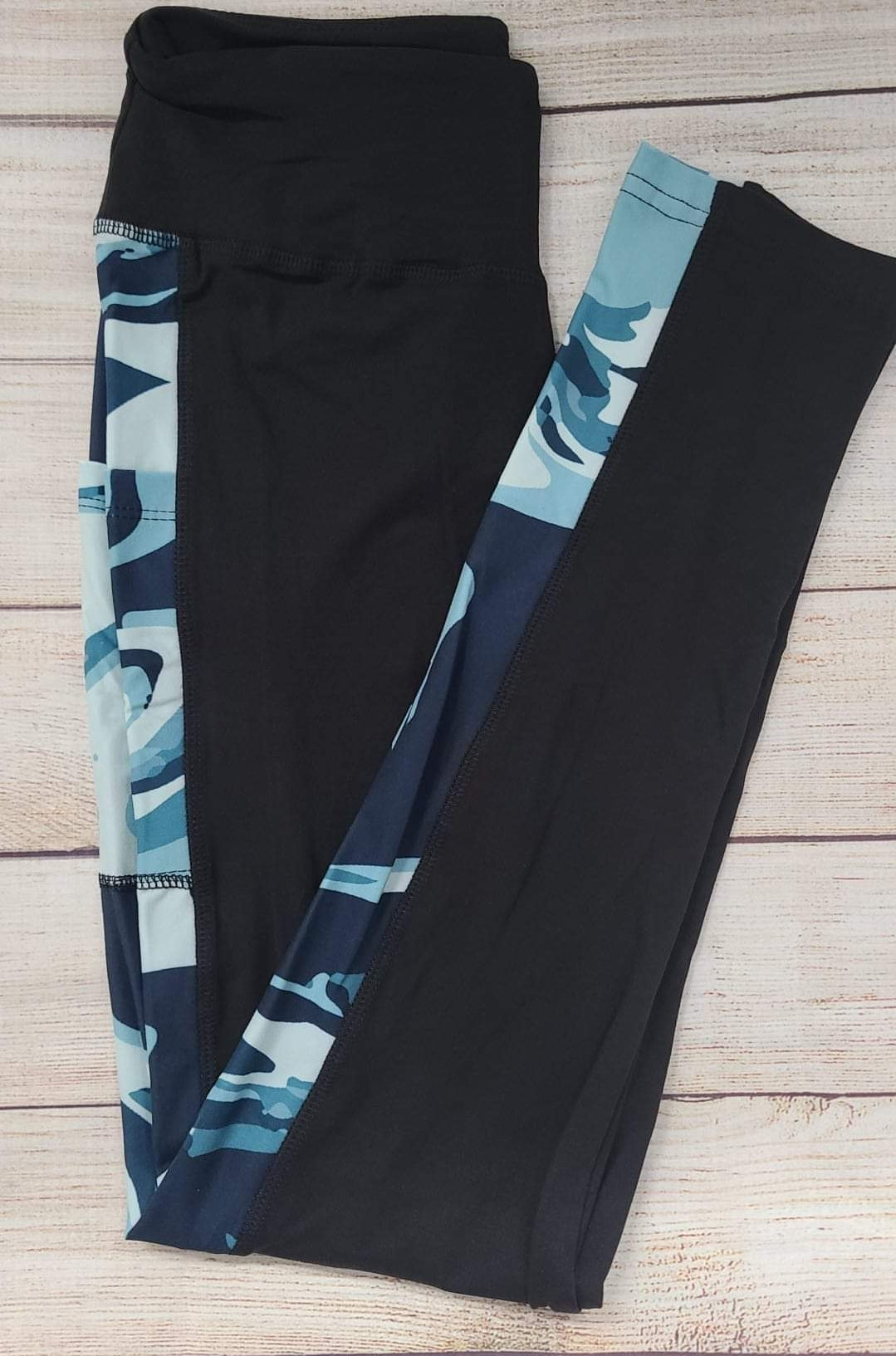 Teal Marble II TWEEN leggings with pockets
