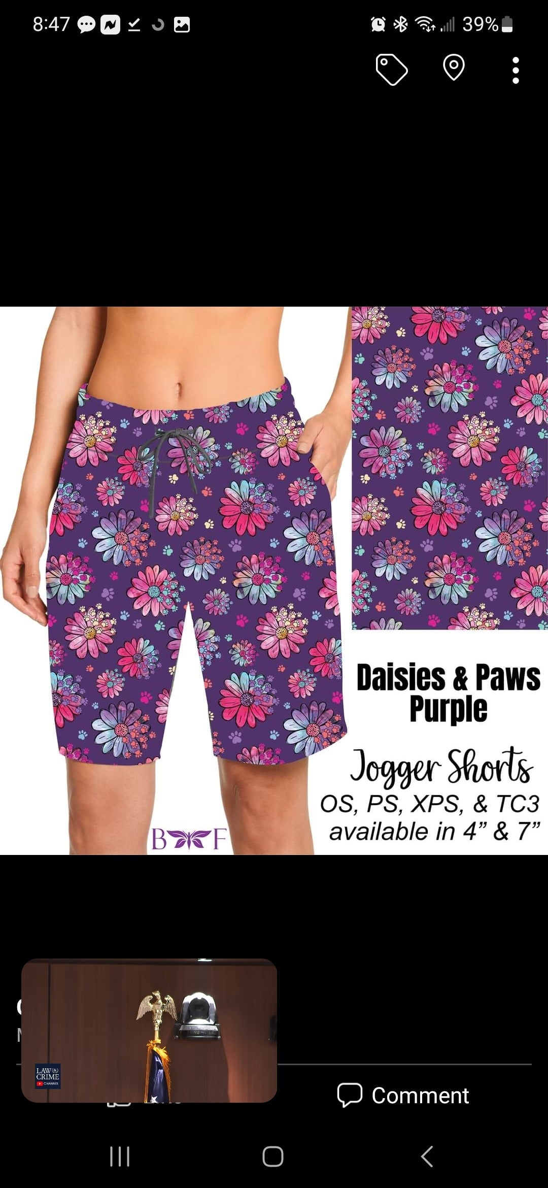 Daisies and Paws Purple Leggings & Capris