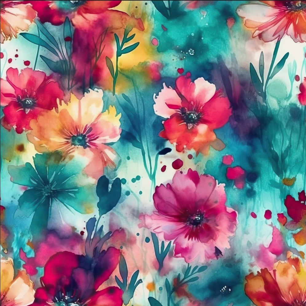 Watercolor Wildflowers biker shorts