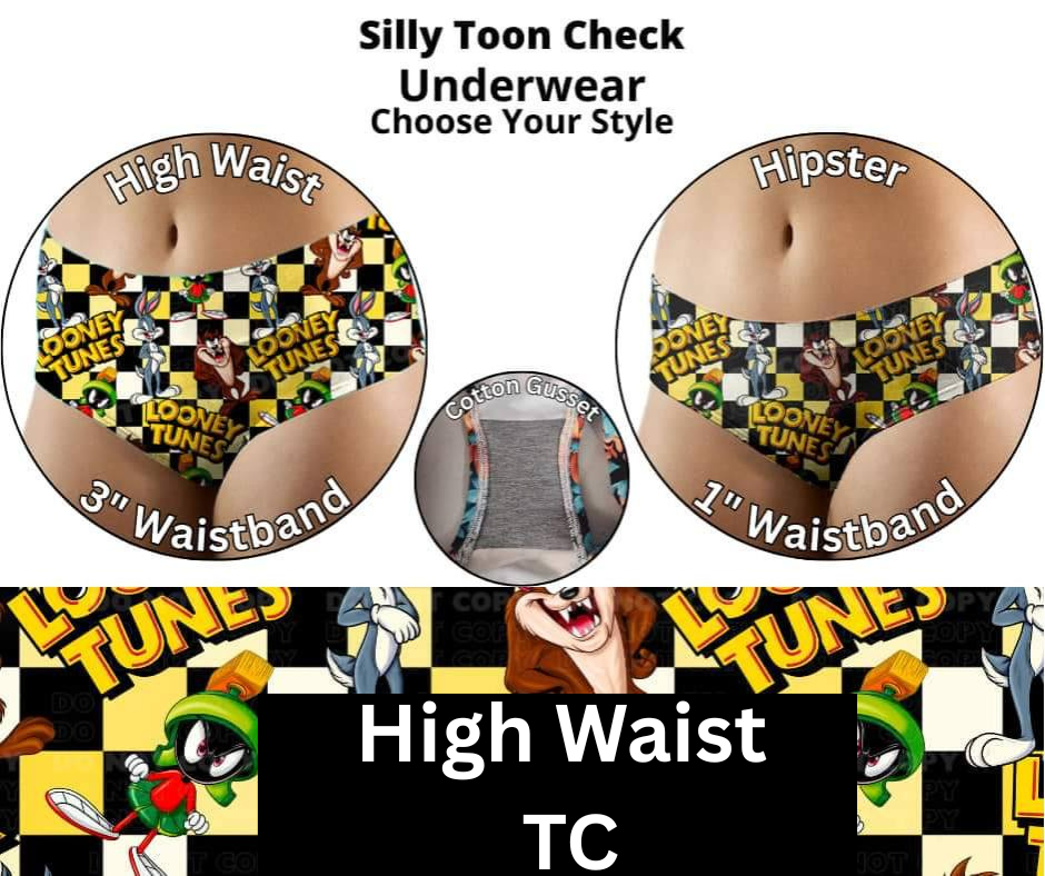 Silly Toon Check High Waist Underwear