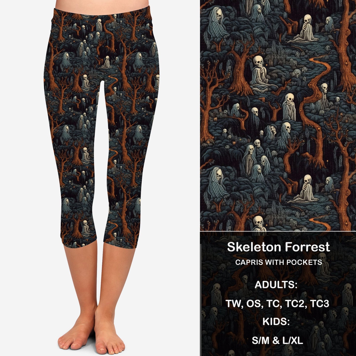 Skeleton Forrest Leggings & Capris with Pockets Preorder Closes 7/7 eta Late August