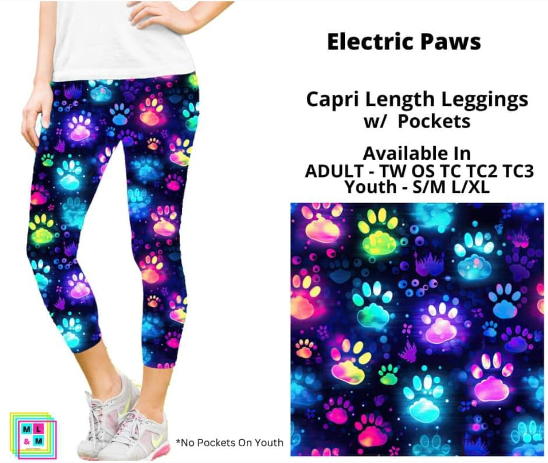 Electric Paws Capri Length w/ Pockets