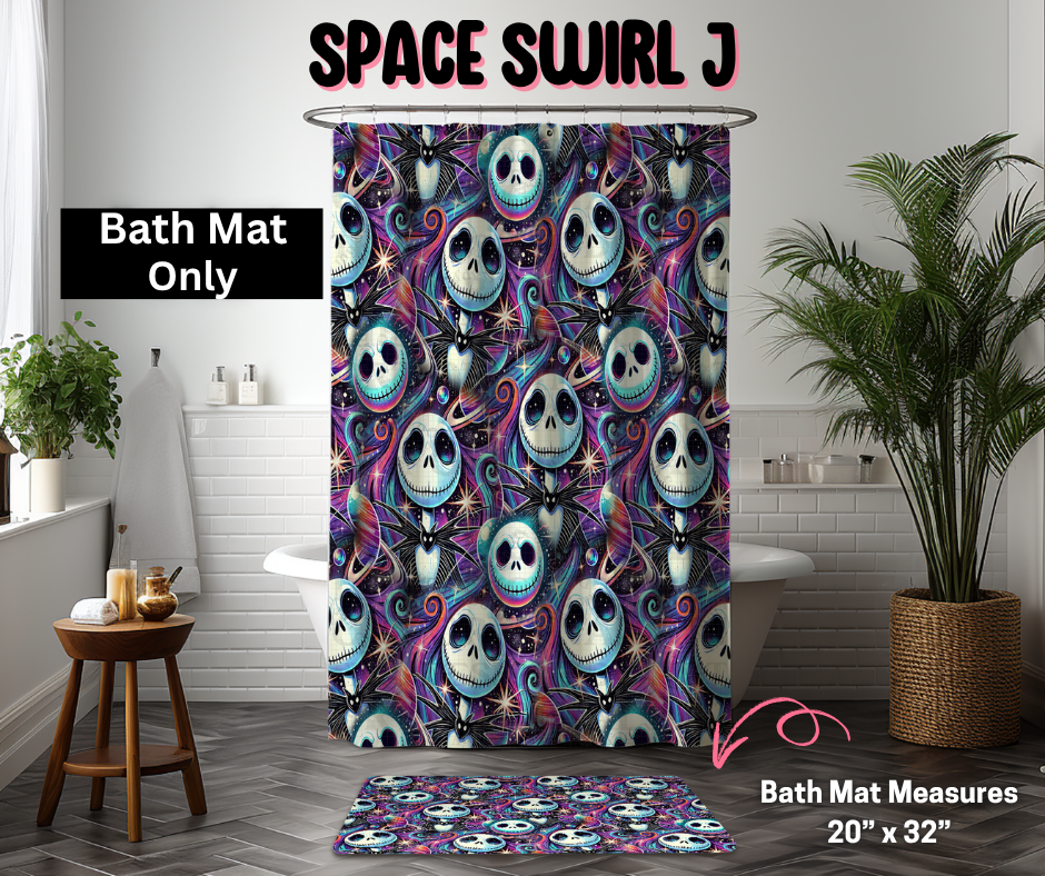 Space Swirl J Custom Bath Mat