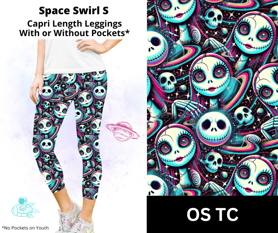 Space Swirl S Capri Length Leggings