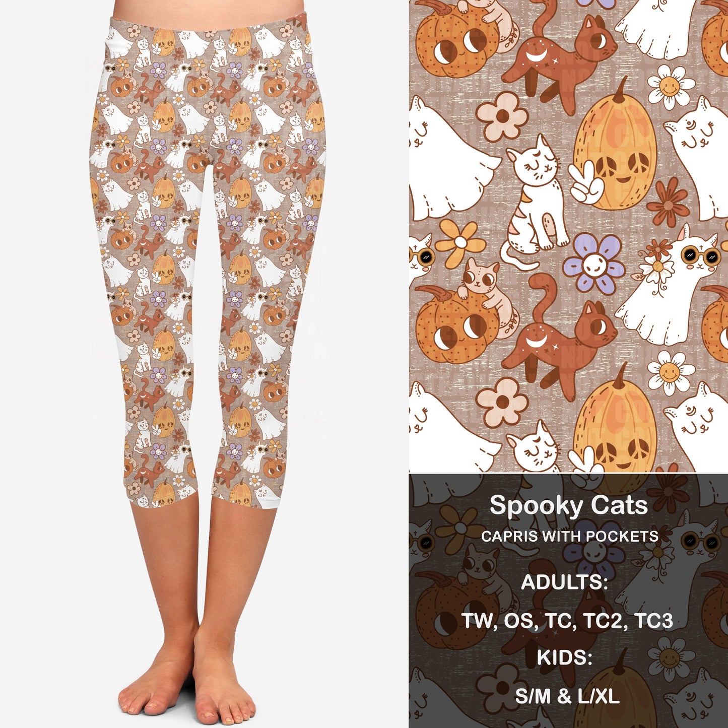 Spooky Cats Leggings & Capris with Pockets Preorder Closes 7/31 eta September
