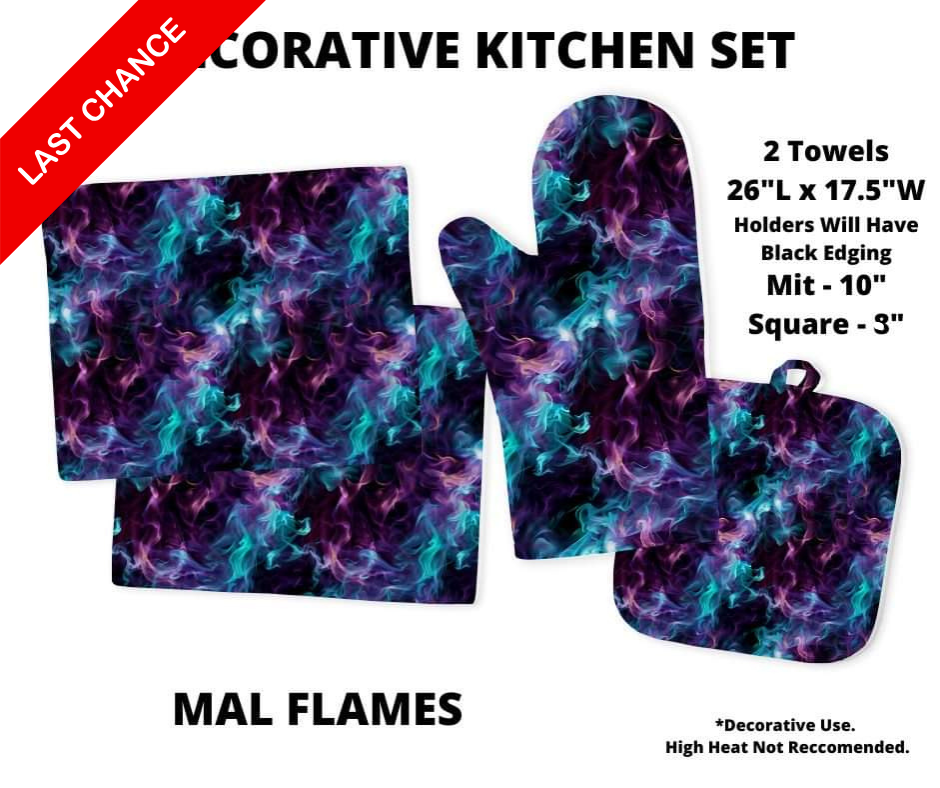 Mal Flames Decorative Kitchen Set