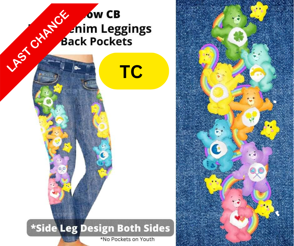 Rainbow CB Full Length Faux Denim w/ Side Leg Designs