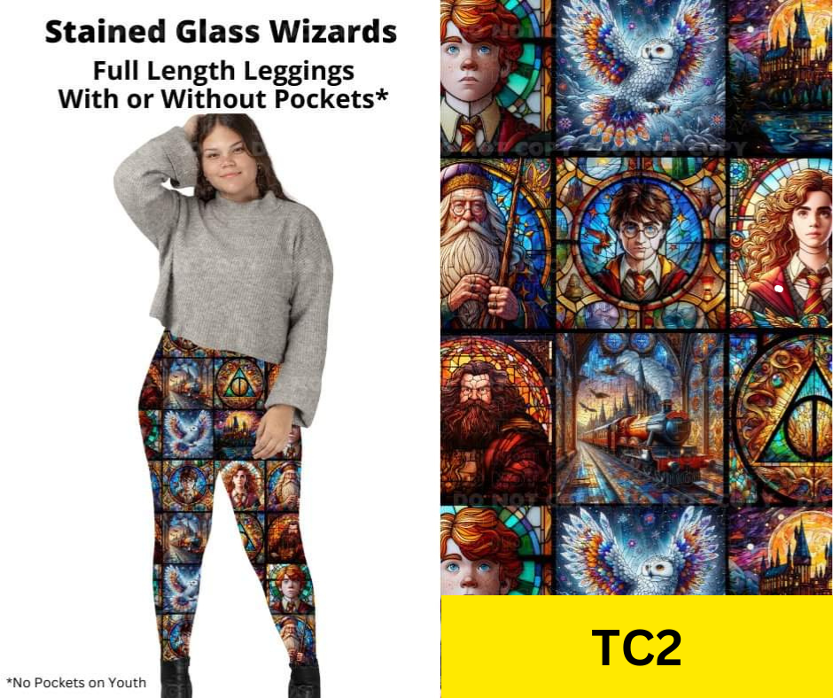 Stained Glass Wizards Full Length Leggings w/ Pockets
