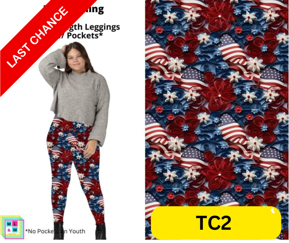 USA Quilling Full Length Leggings w/ Pockets