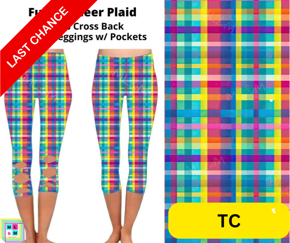 Full of Cheer Plaid Criss Cross Capri w/ Pockets