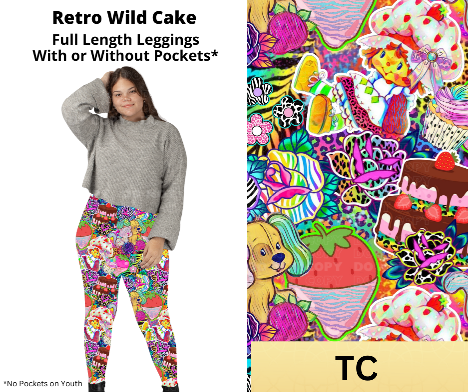 Retro Wild Cake Full Length Leggings w/ Pockets