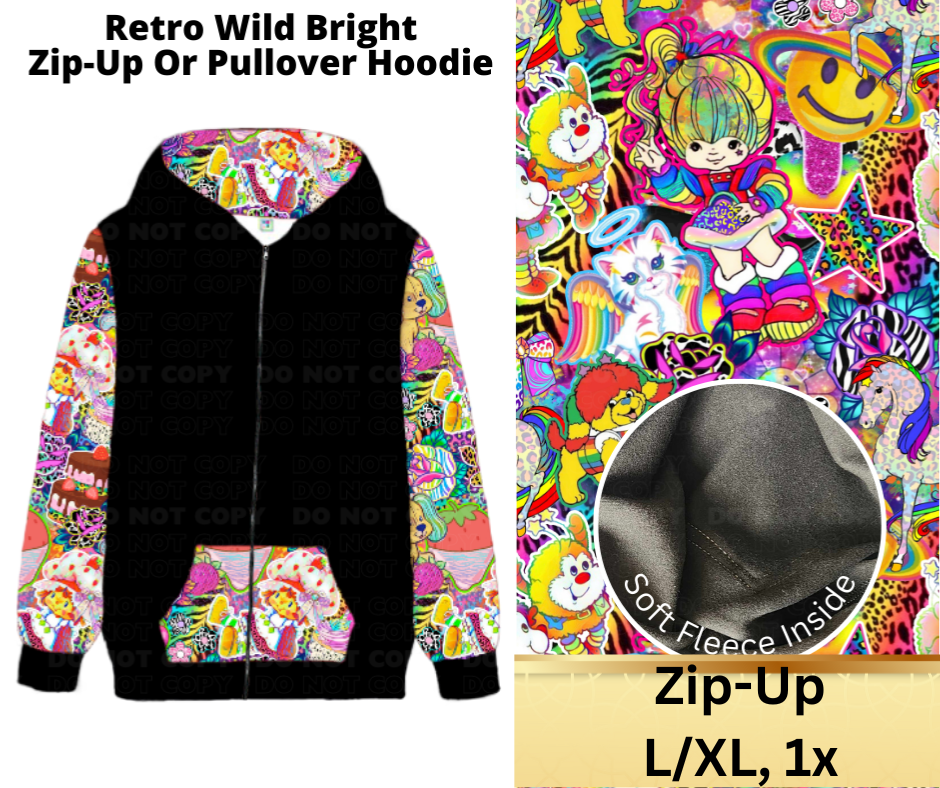 Retro Wild Bright Zip-Up Hoodie