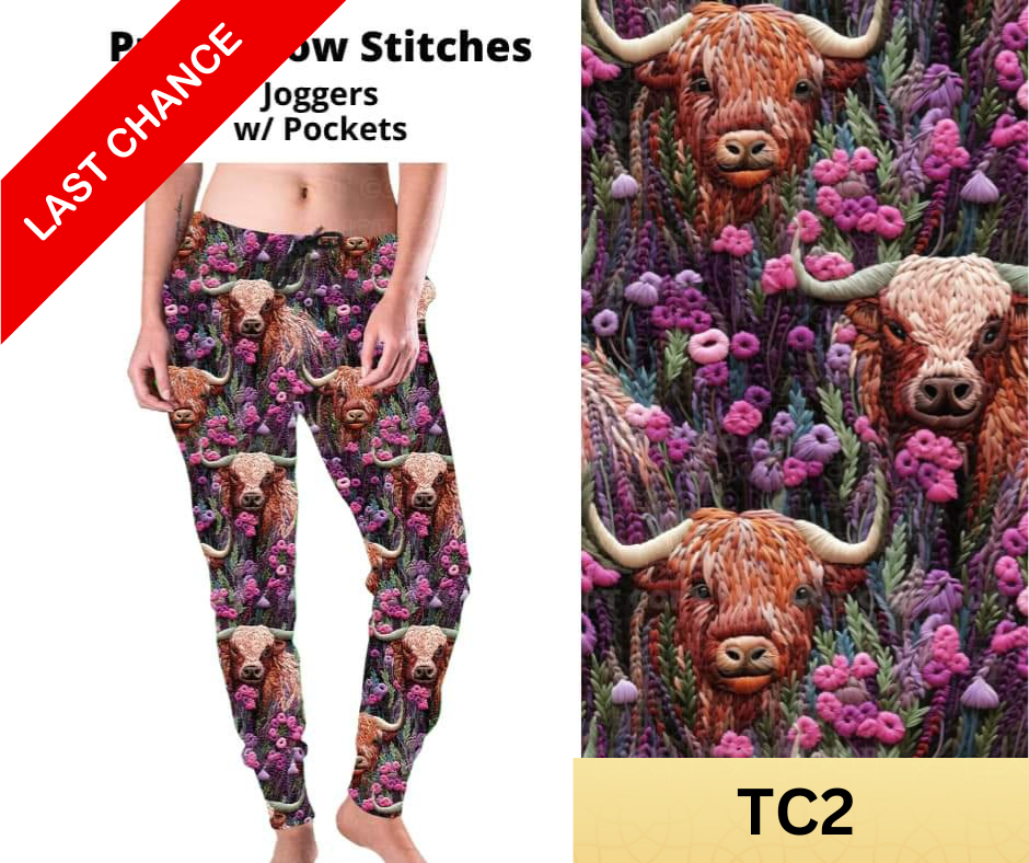 Purple Cow Stitches Joggers