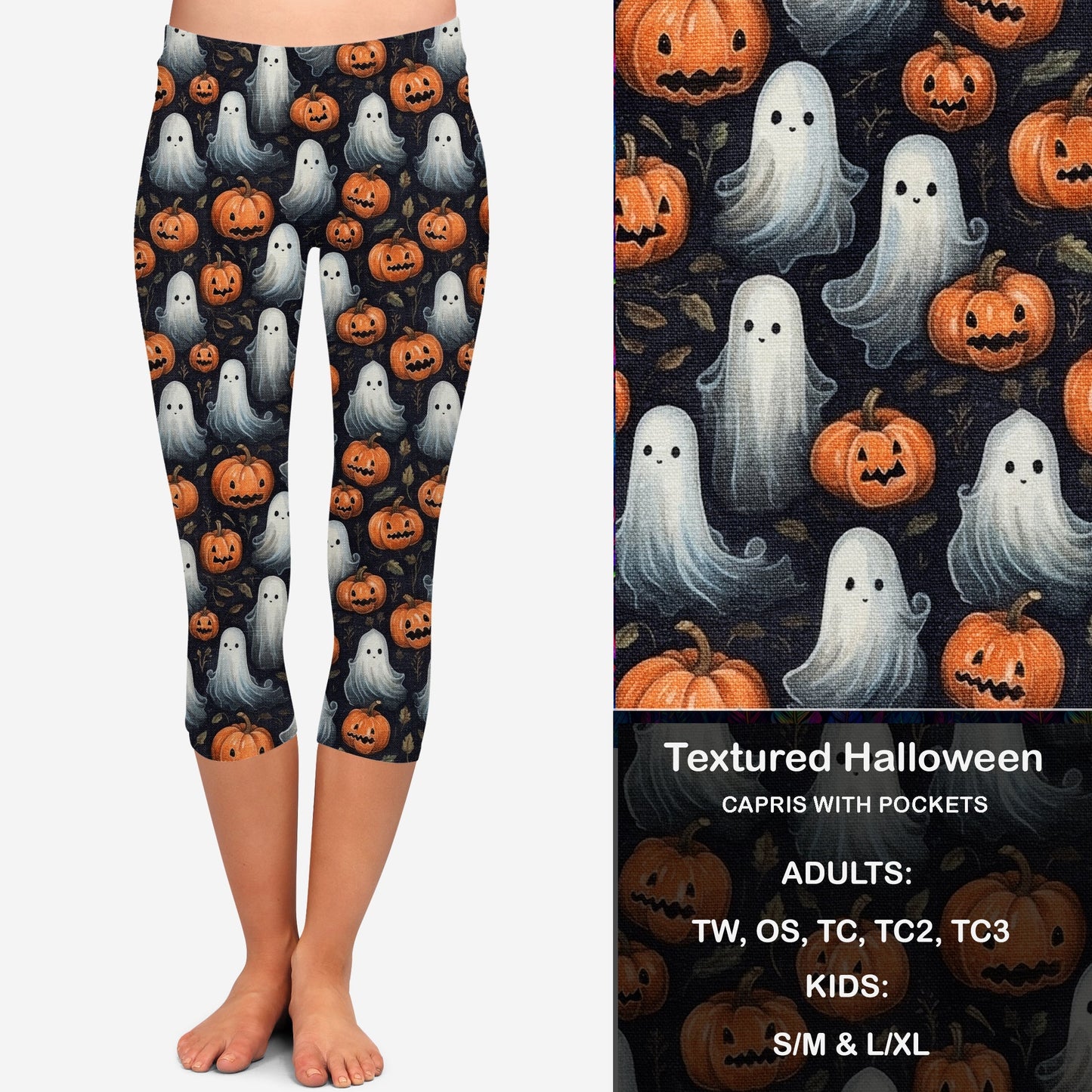 Textured Halloween Leggings & Capris with Pockets