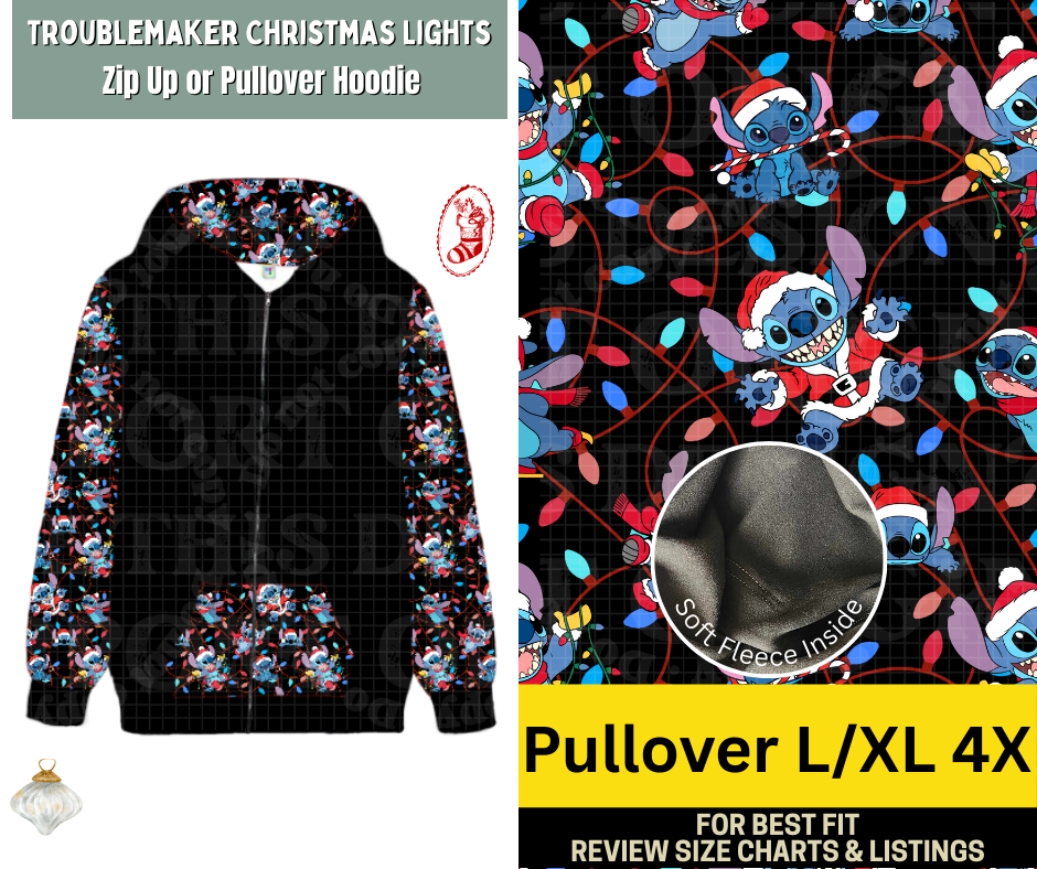 Troublemaker Christmas Lights Pullover Hoodie