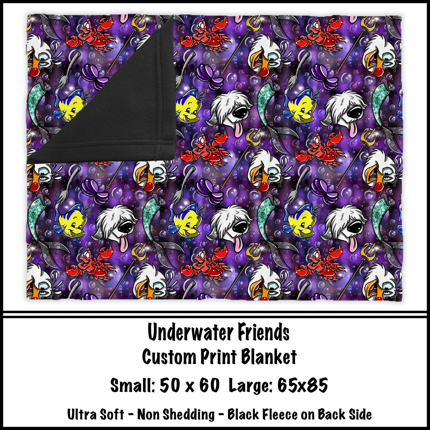 Underwater Friends Fleece Blanket - preorder closes 8/7 eta 8-10 weeks