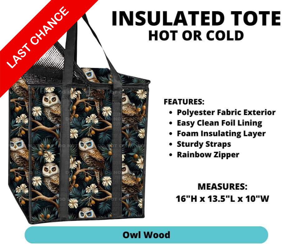 Owl Wood Insulated Tote