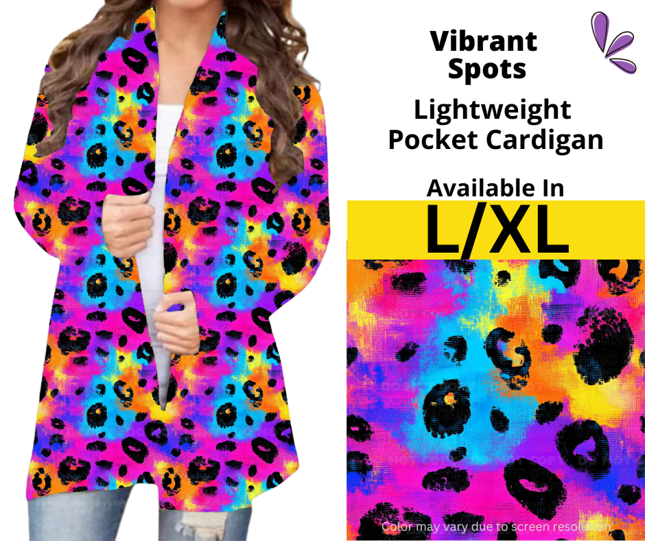 Vibrant Spots Pocket Cardigan