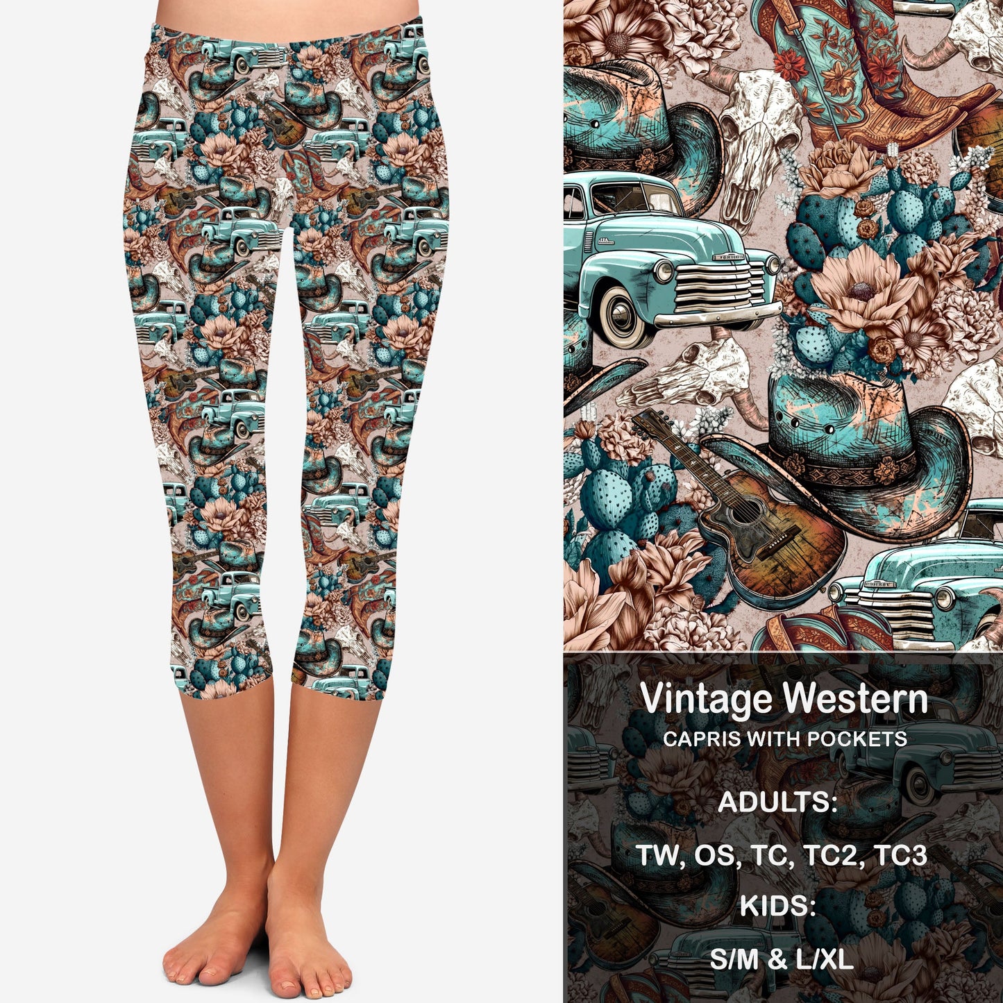 Vintage Western Leggings & Capris with Pockets Preorder Closes 2/23