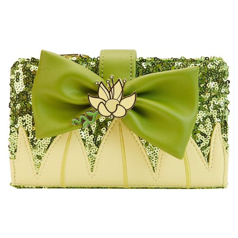 LOUNGEFLY TIANA SEQUIN GLOW SET (BACKPACK AND WALLET)