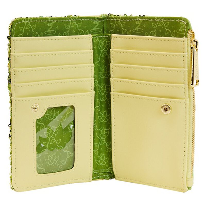 LOUNGEFLY TIANA SEQUIN GLOW SET (BACKPACK AND WALLET)