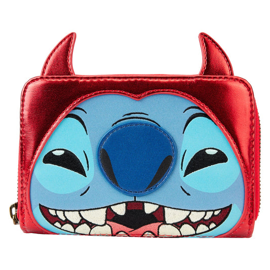 LF DISNEY STITCH DEVIL COSPLAY ZIP AROUND WALLET