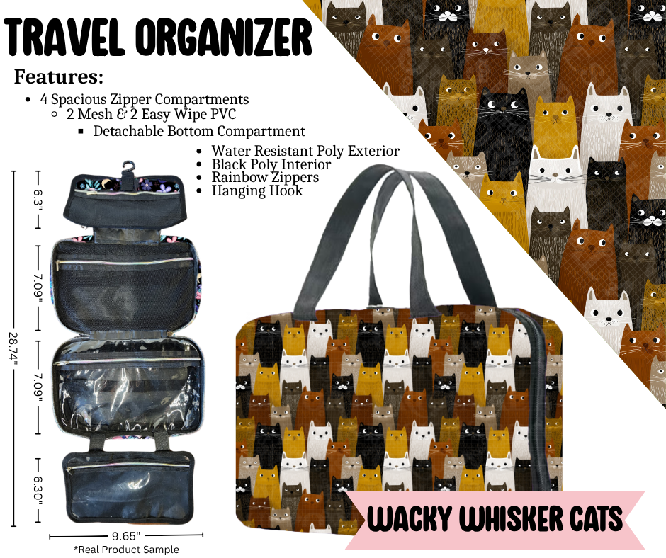 Wacky Whisker Cats Travel Organizer
