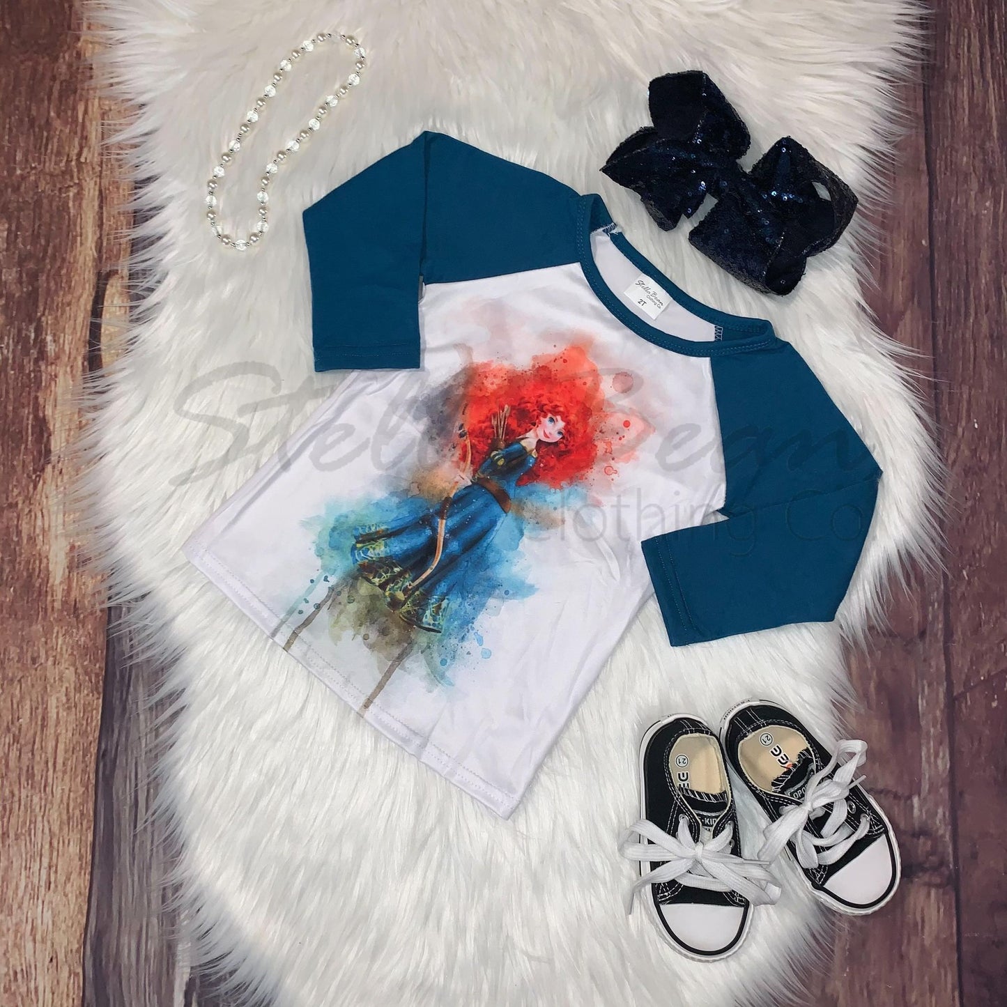 Watercolor Fairy Tale Princess Raglan - Scottish Princess