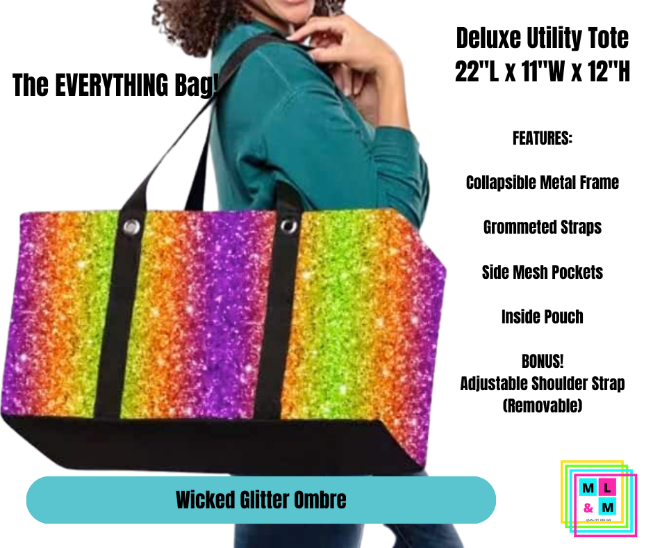 Wicked Glitter Ombre Collapsible Tote