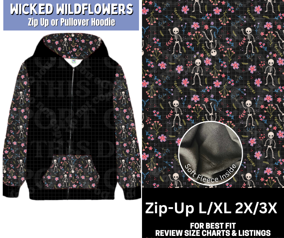 Wicked Wildflowers Zip-Up Hoodie