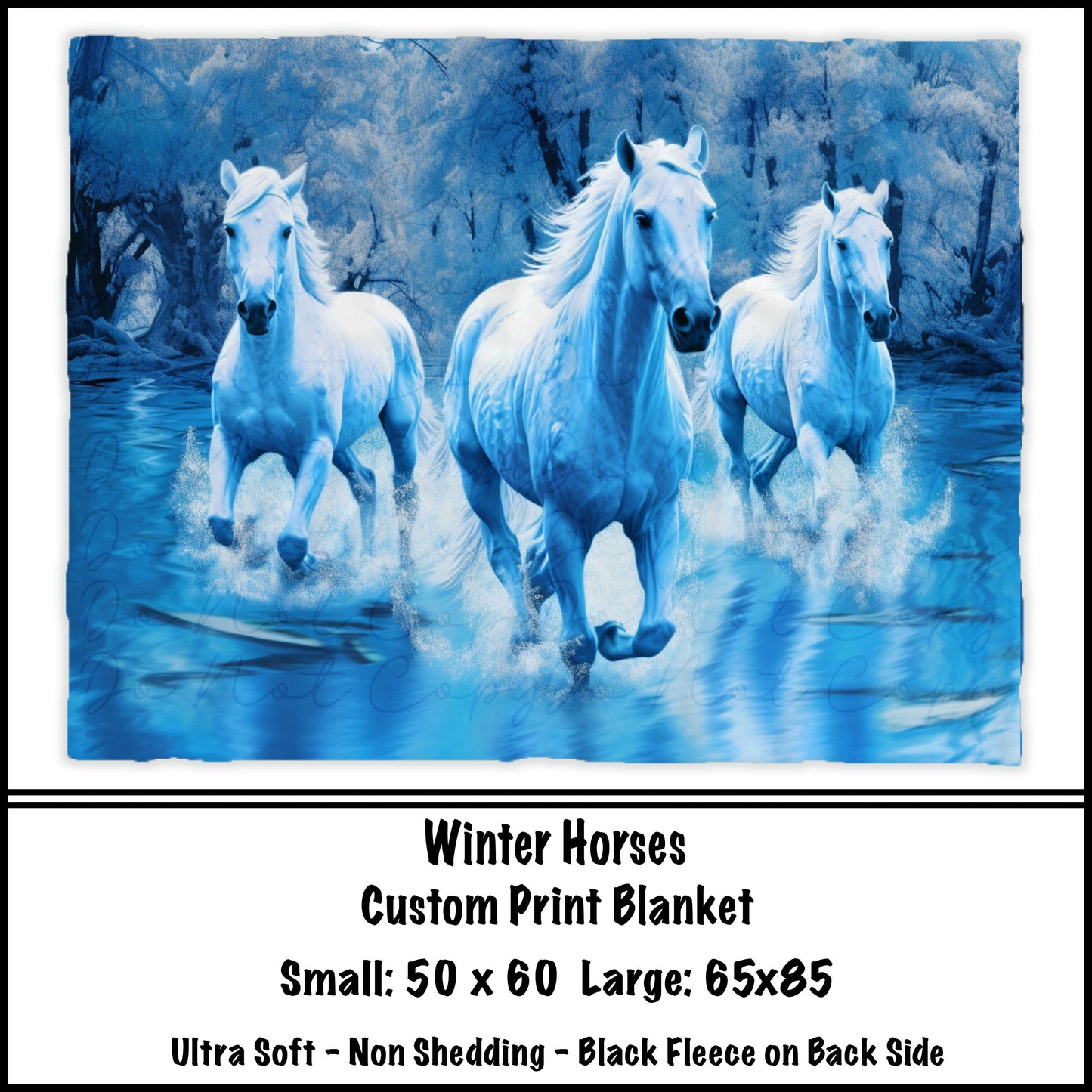 Winter Horses Fleece Blanket - preorder closes 8/7 eta 8-10 weeks