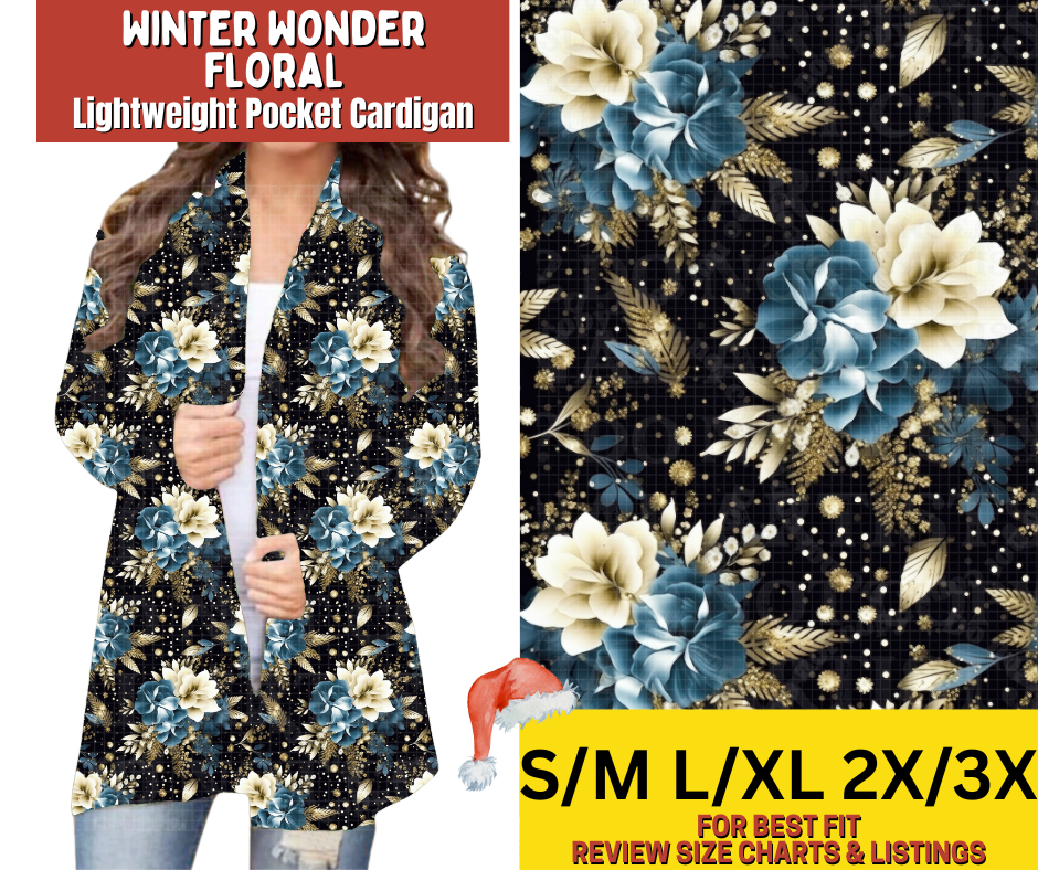 Winter Wonder Floral Pocket Cardigan