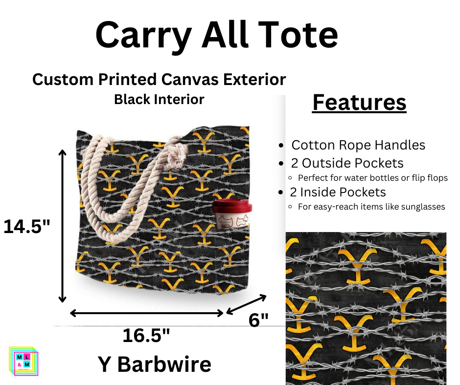 Y Barbwire Carry All Tote