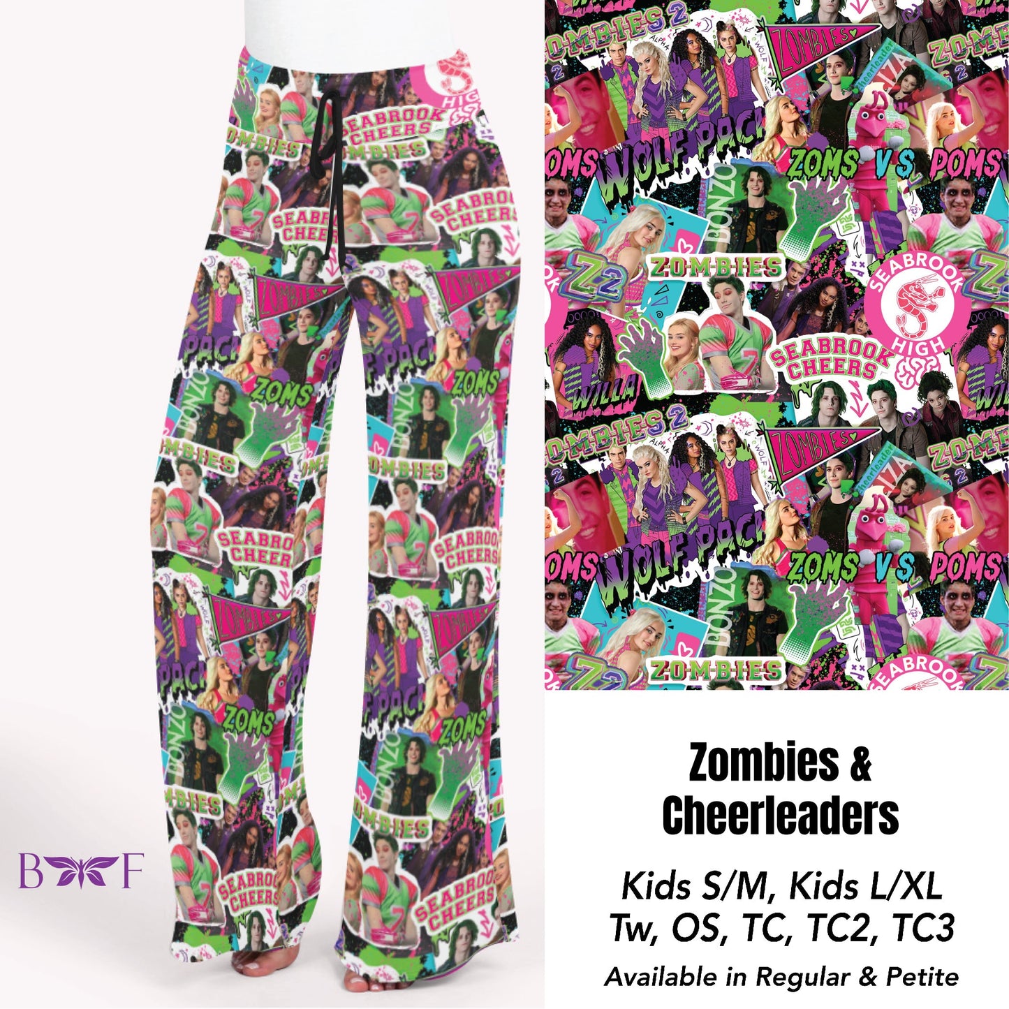 Zombies and Cheerleaders leggings, skorts, and joggers with pockets