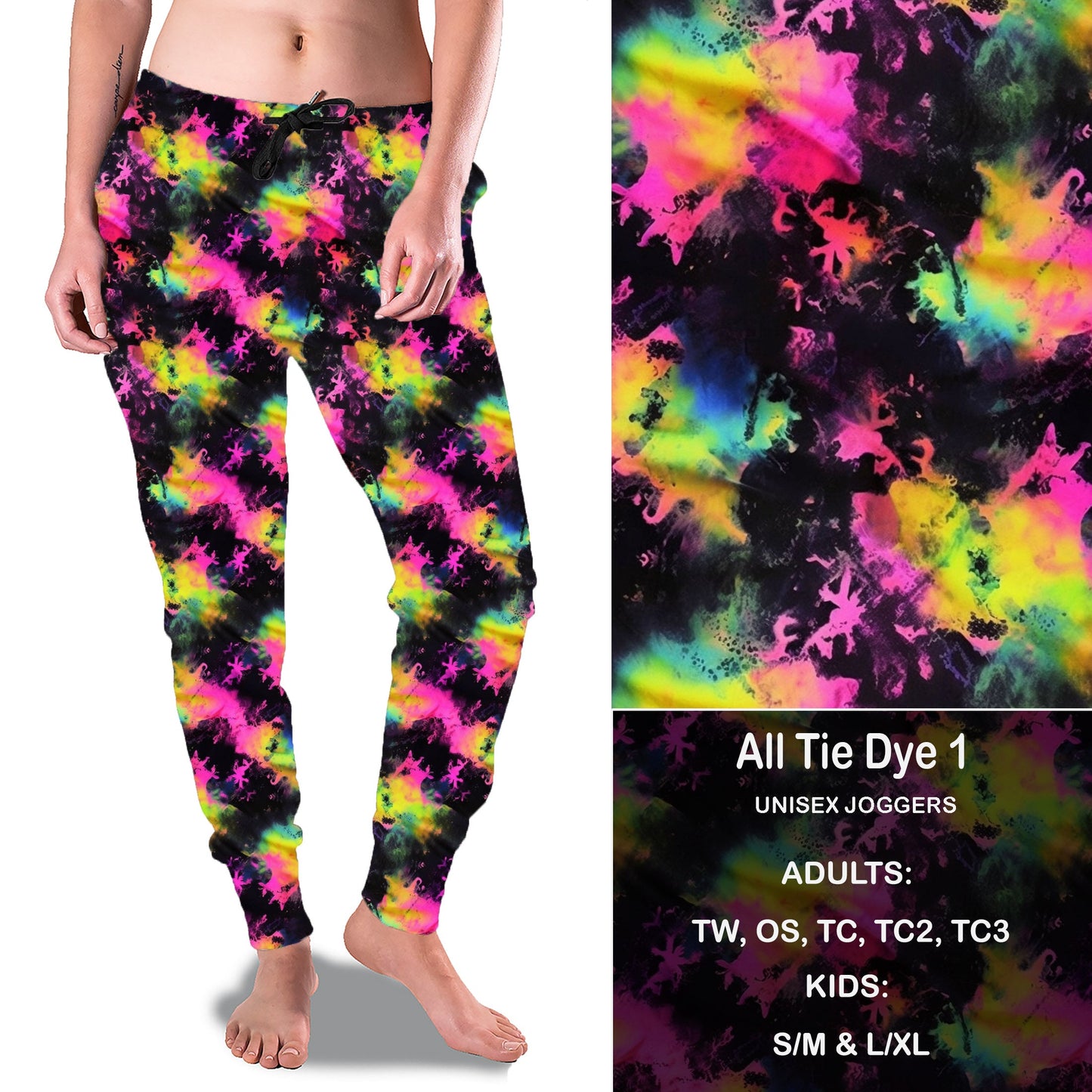All Tie Dye 1 - Full Joggers with KIDS Preorder Closes 2/7 eta March