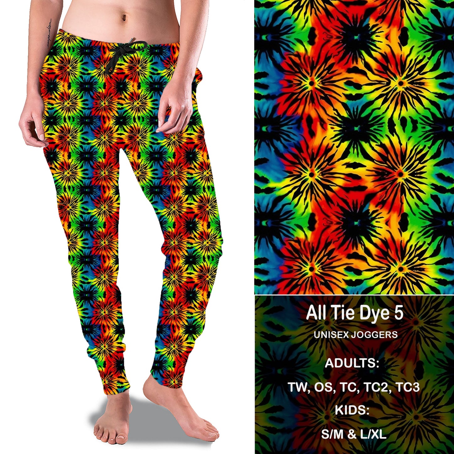 All Tie Dye 5 - Full Joggers with KIDS Preorder Closes 2/7 eta March