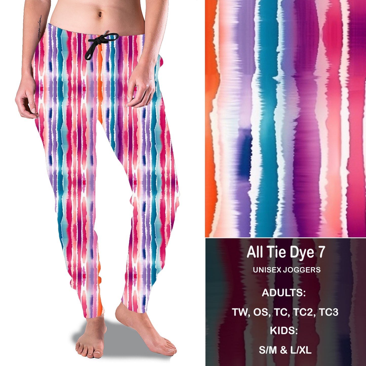 All Tie Dye 7 - Full Joggers with KIDS Preorder Closes 2/7 eta March