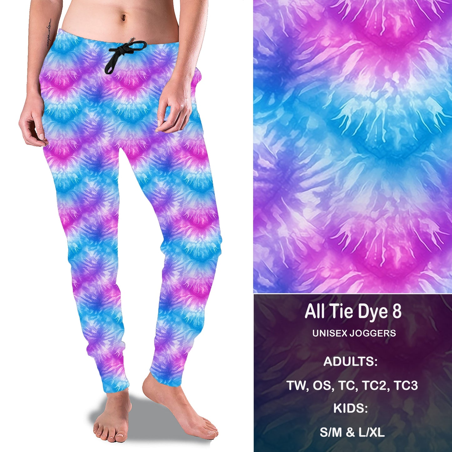 All Tie Dye 8 - Full Joggers with KIDS Preorder Closes 2/7 eta March