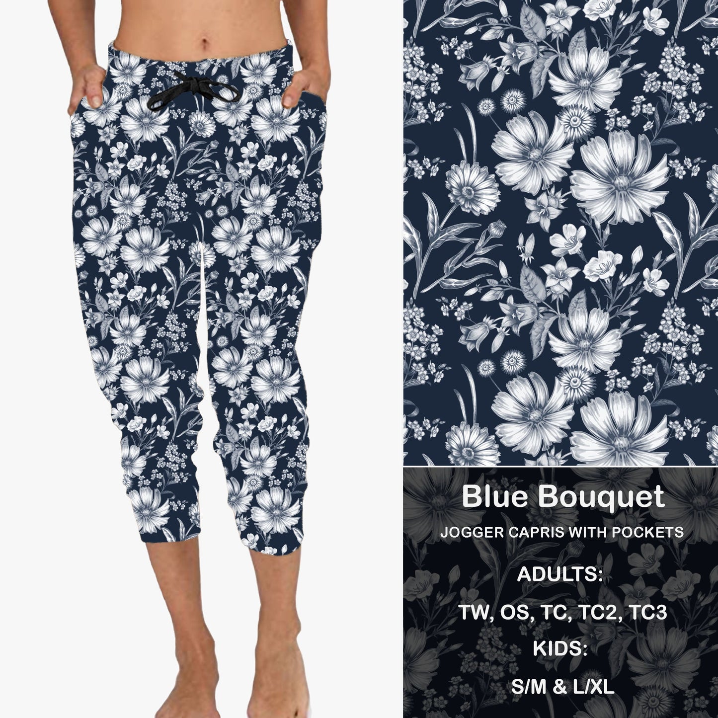 Blue Bouquet - Full & Capri Joggers Preorder Closes 2/23