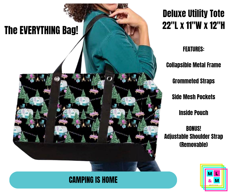 Camping is Home Collapsible Tote