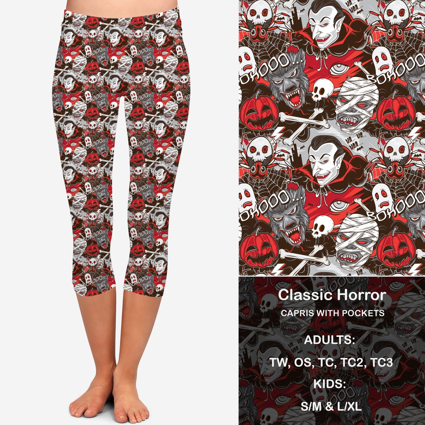 Classic Horror Leggings & Capris with Pockets Preorder Closes 7/31 eta September
