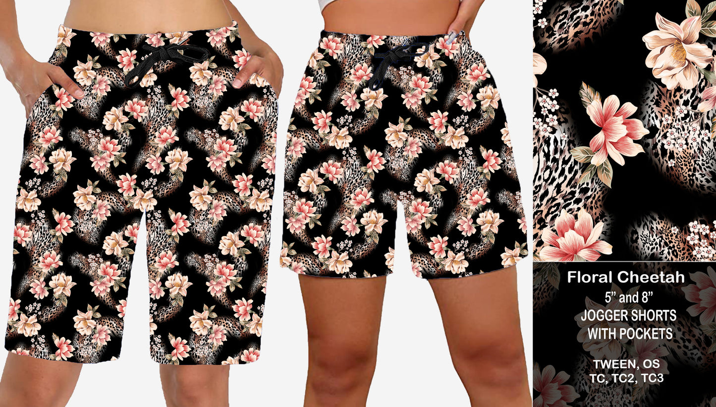 FLORAL CHEETAH - Jogger Shorts Preorder Closes 7/28