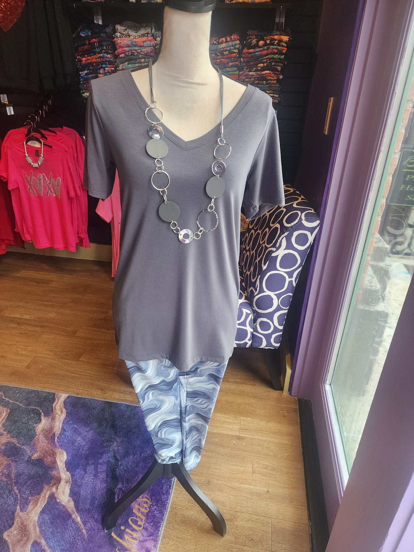 Grey Swirls leggings and skorts with pockets