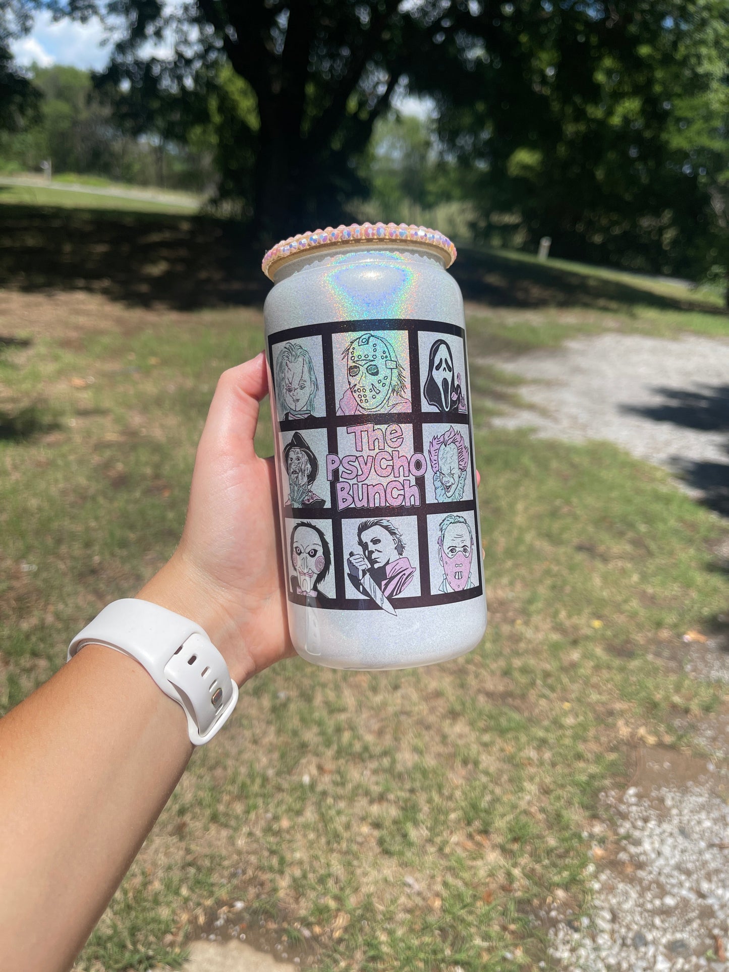 Psycho bunch glass tumbler(No rhinestones)