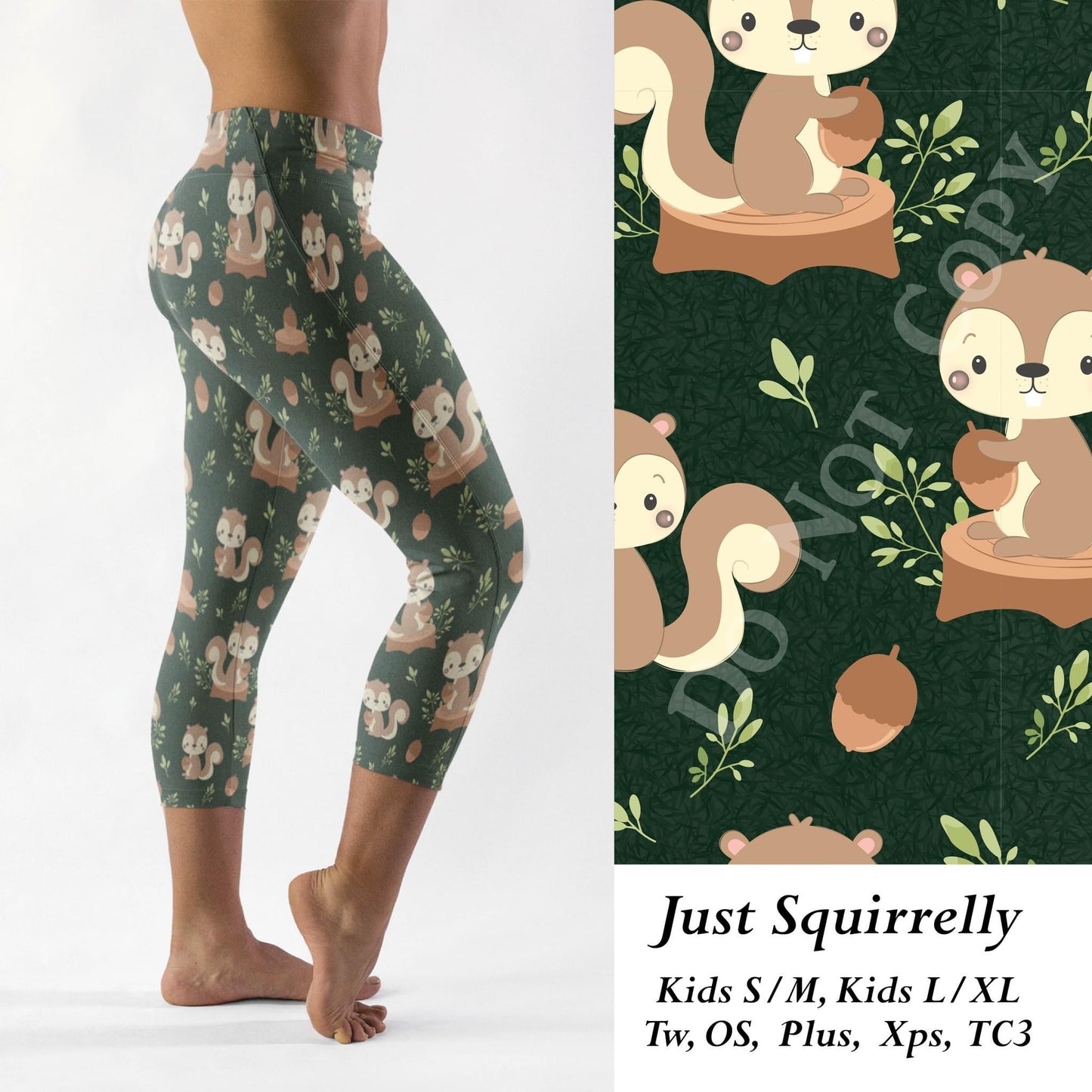 Just Squirrelly leggings, capri, loungers, and joggers