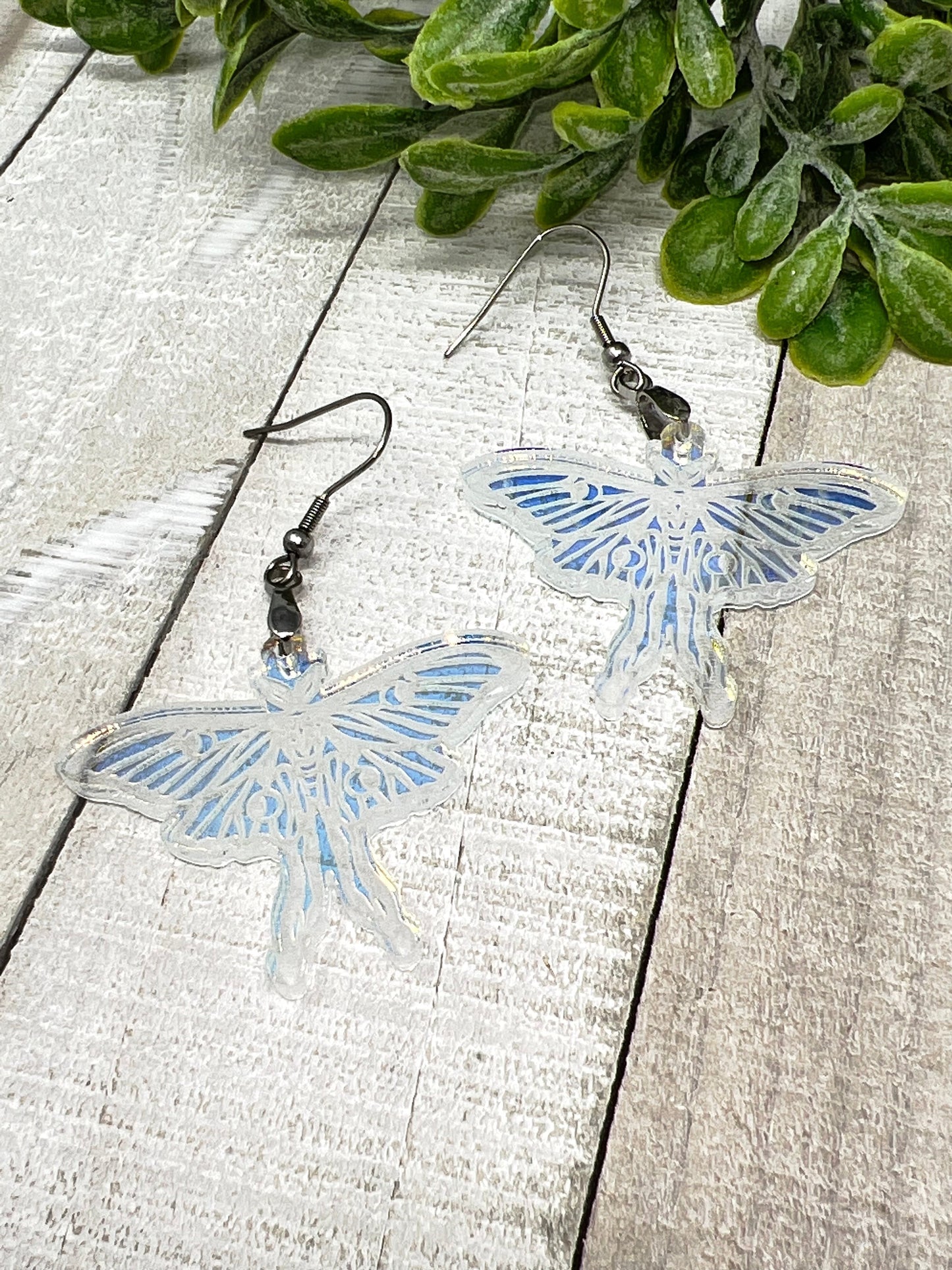 Iridescent Luna Moth - Handcrafted Earrings