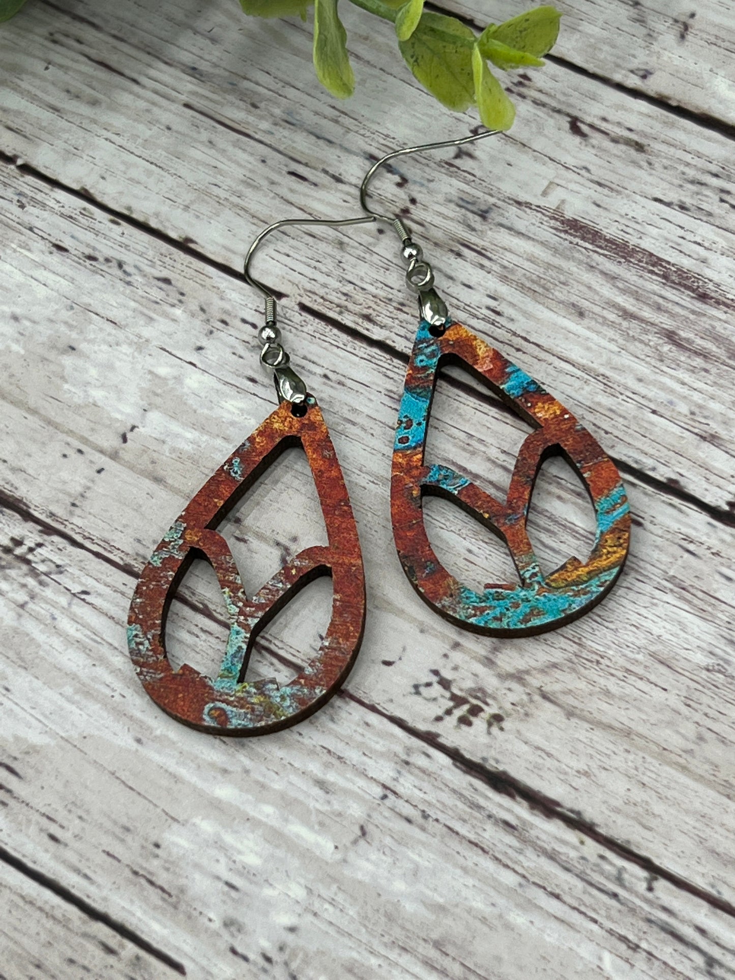 Y Drop - Rusted - Handcrafted Earrings