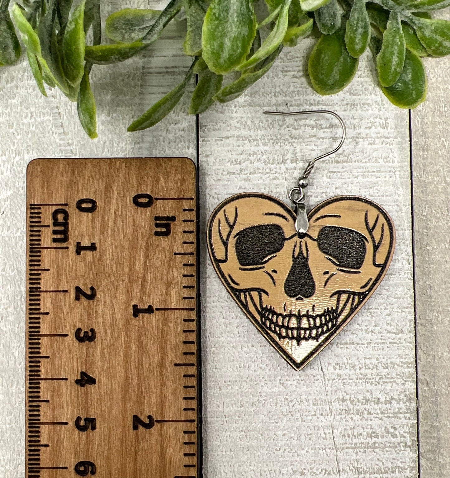 Skull Heart - Handcrafted Earrings
